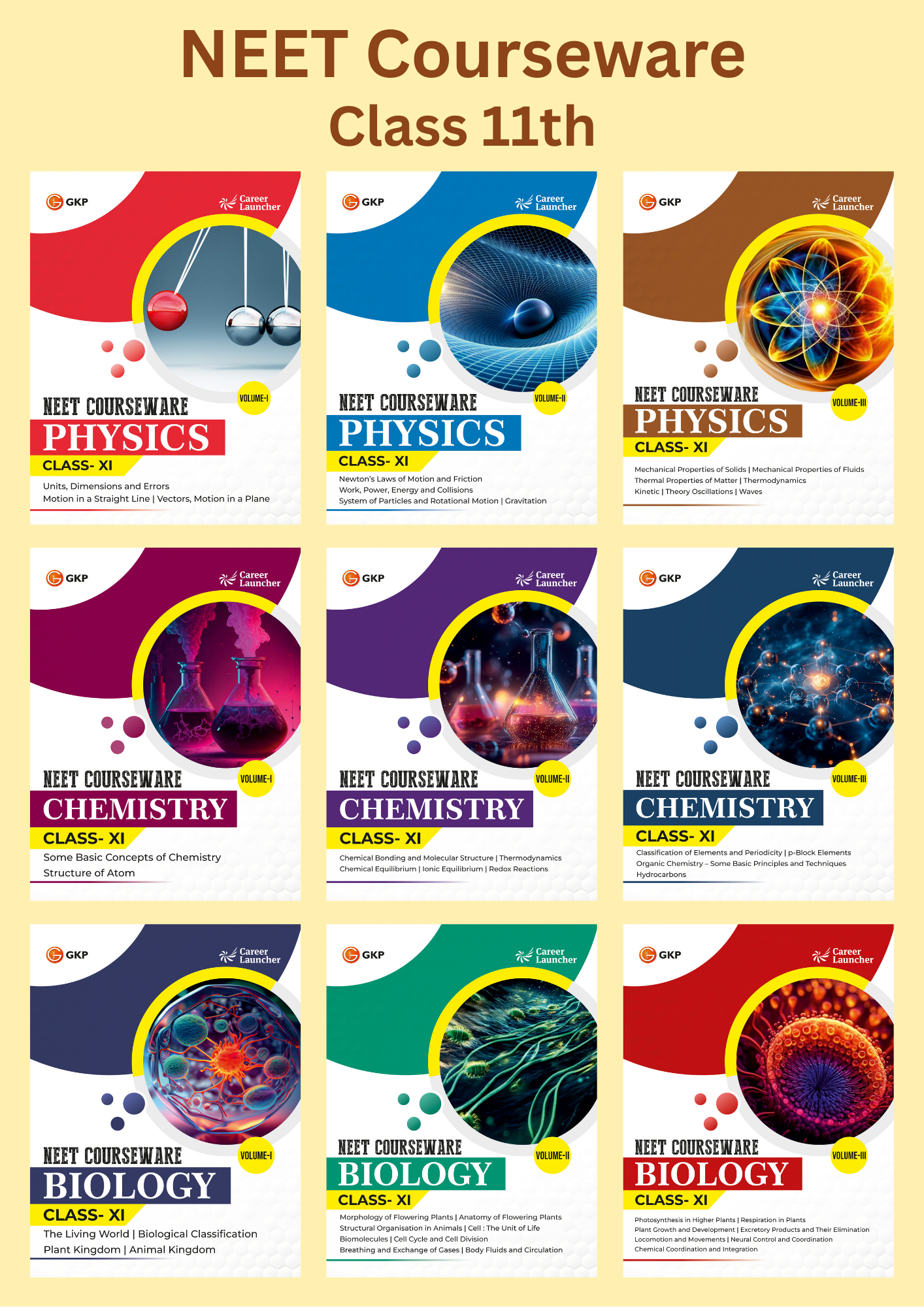 NEET Foundation Class-11 (Set of 9): Physics, Chemistry & Biology - (3 Volume Each) | NEET/Olympiad Prep Books | Class-11 Early NEET Preparation | Career Launcher
