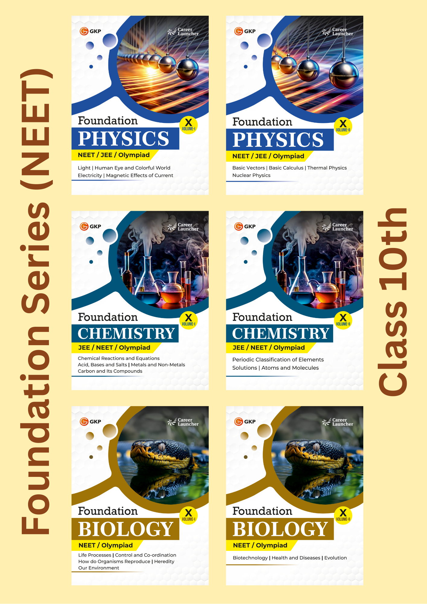 NEET Foundation Class-10 (Set of 6): Physics, Chemistry & Biology - (2 Volume Each) | NEET/Olympiad Prep Books | Class-10 Early NEET Preparation | Career Launcher