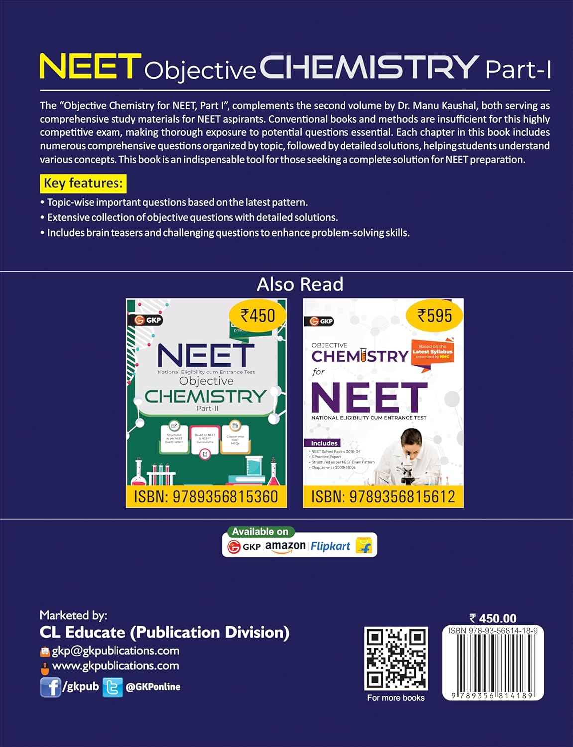 NEET 2025: Objective Chemistry Part-1 Study Guide | By Dr. Manu Kaushal | Includes Chapter-wise 1500+ MCQs | Based on Latest NEET Syllabus by NMC