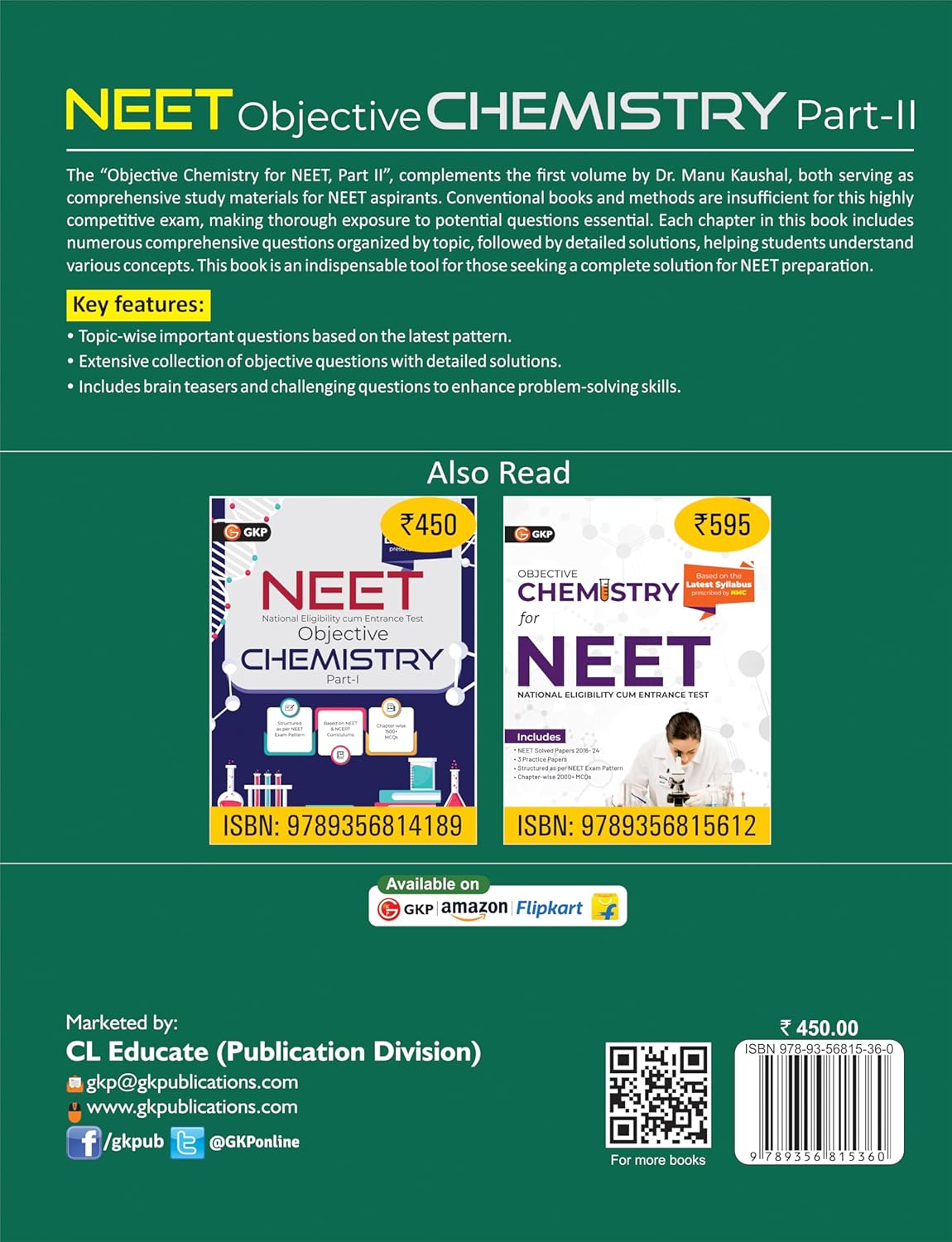 NEET 2025: Objective Chemistry Part-2 Study Guide | By Dr. Manu Kaushal | Includes Chapter-wise 1100+ MCQs | Based on Latest NEET Syllabus by NMC