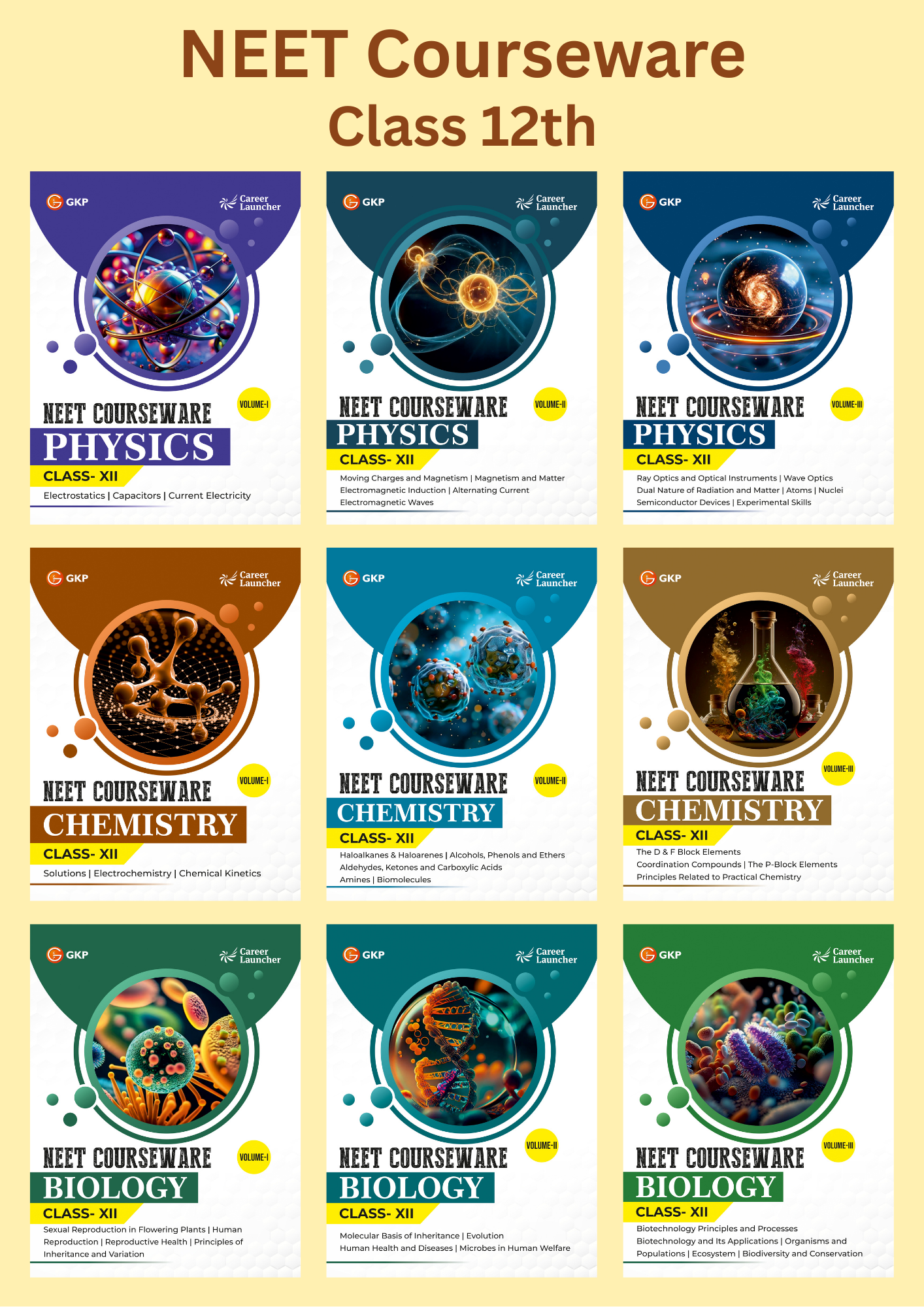 NEET Foundation Class-12 (Set of 9): Physics, Chemistry & Biology - (3 Volume Each) | NEET/Olympiad Prep Books | Class-12 Early NEET Preparation | Career Launcher