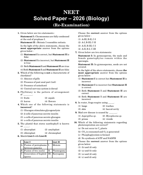 NEET 2027 : Objective Biology Study Guide – table of contents, page 5