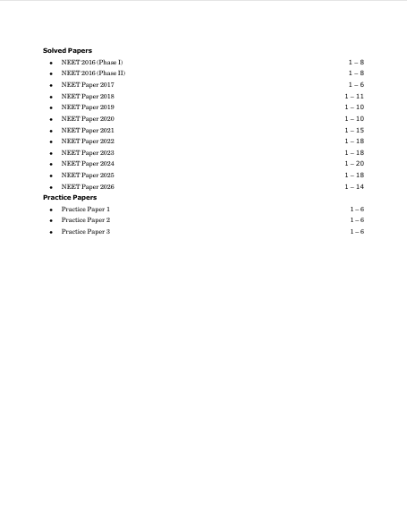 NEET 2027 : Objective Biology Study Guide – table of contents, page 2