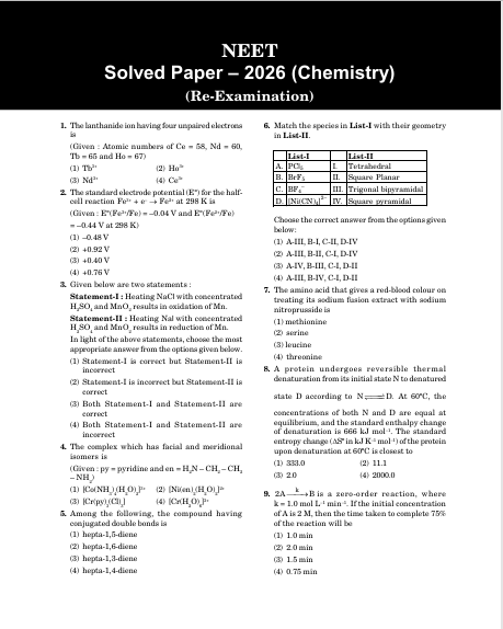NEET 2027 : Objective Chemistry Study Guide – table of contents, page 5