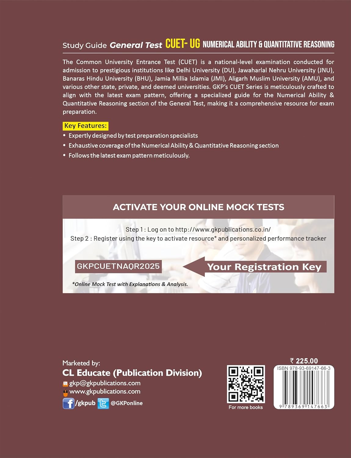 CUET-UG 2025: Numerical Ability & Quantitative Reasoning Study Guide | Includes Solved Papers (2023-24) & Free Online Mock Test | Useful for DU, BHU, JNU, JNI, AMU | By Career Launcher | NTA CUET Exam Prep