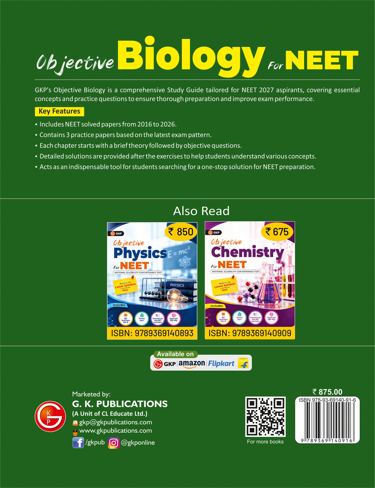 NEET 2027 : Objective Biology Study Guide – back cover