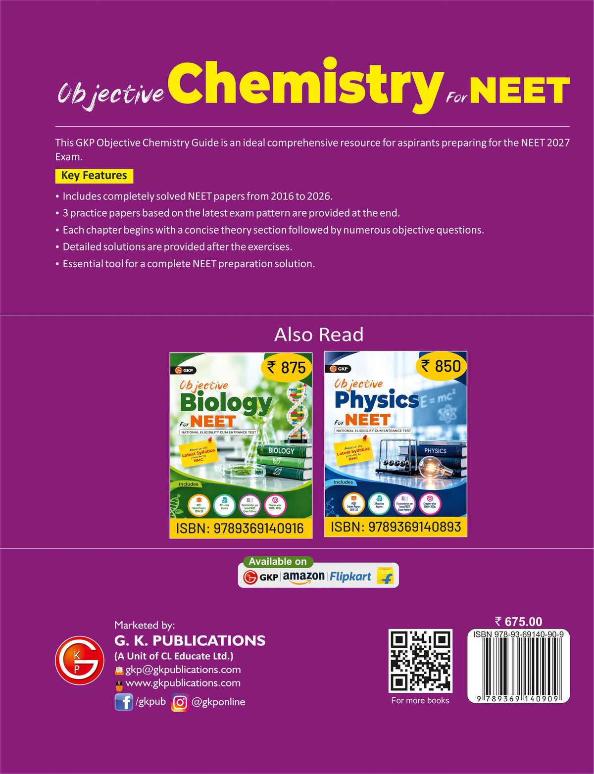 NEET 2027 : Objective Chemistry Study Guide – back cover