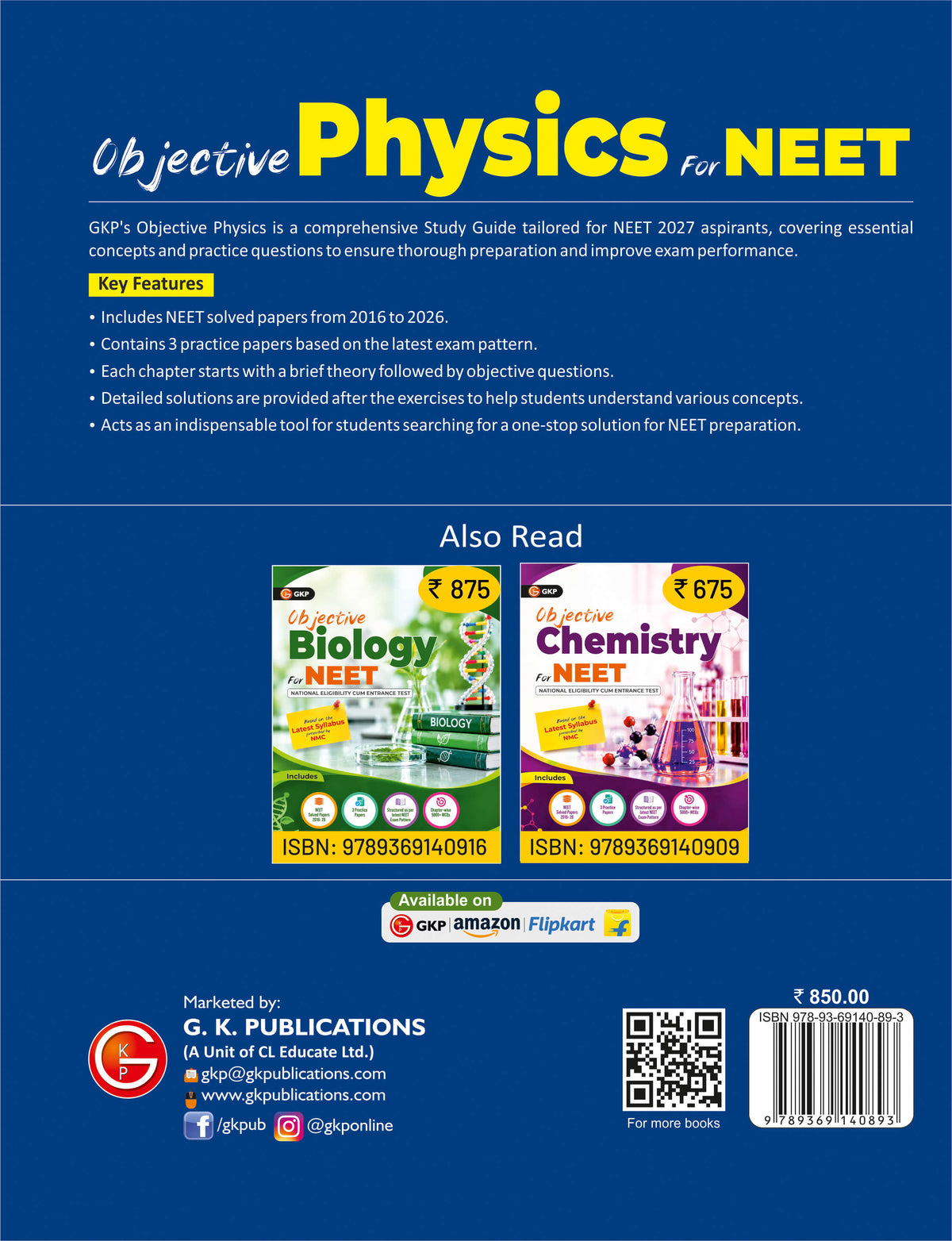 NEET 2027 : Objective Physics Study Guide – back cover