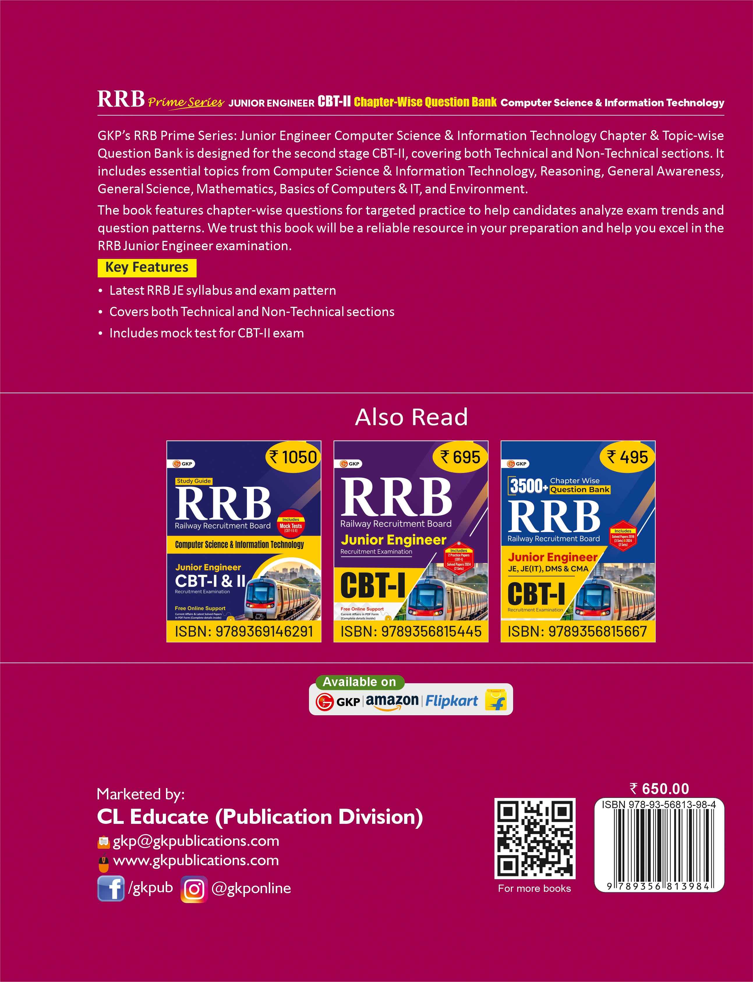 RRB-JE 2026: Chapter-wise Question Bank - Computer Science & Information Technology (CBT-2) | Includes Mock Test | Covers Technical & Non-Technical Sections | RRB - Computer Sci. & IT Junior Engineer Exam Prep