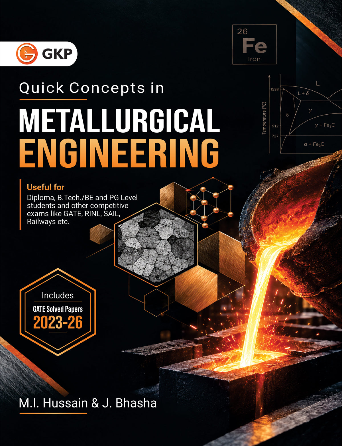 Quick Concepts in Metallurgical Engineering by M.I. Hussain & J. Basha | Includes 4 Years Solved Papers (2023-2026) | Comprehensive Study & Revision Guide for Diploma B.Tech/BE, PG Level Students, GATE, RINL, SAIL & Railway Exams
