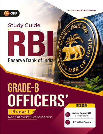 RBI 2026: Grade-B Officers Phase-1 Study Guide | Quantitative Aptitude, Reasoning, English, Banking Awareness | 2 Practice Papers & 2025 Solved Paper | RBI Entrance Exams