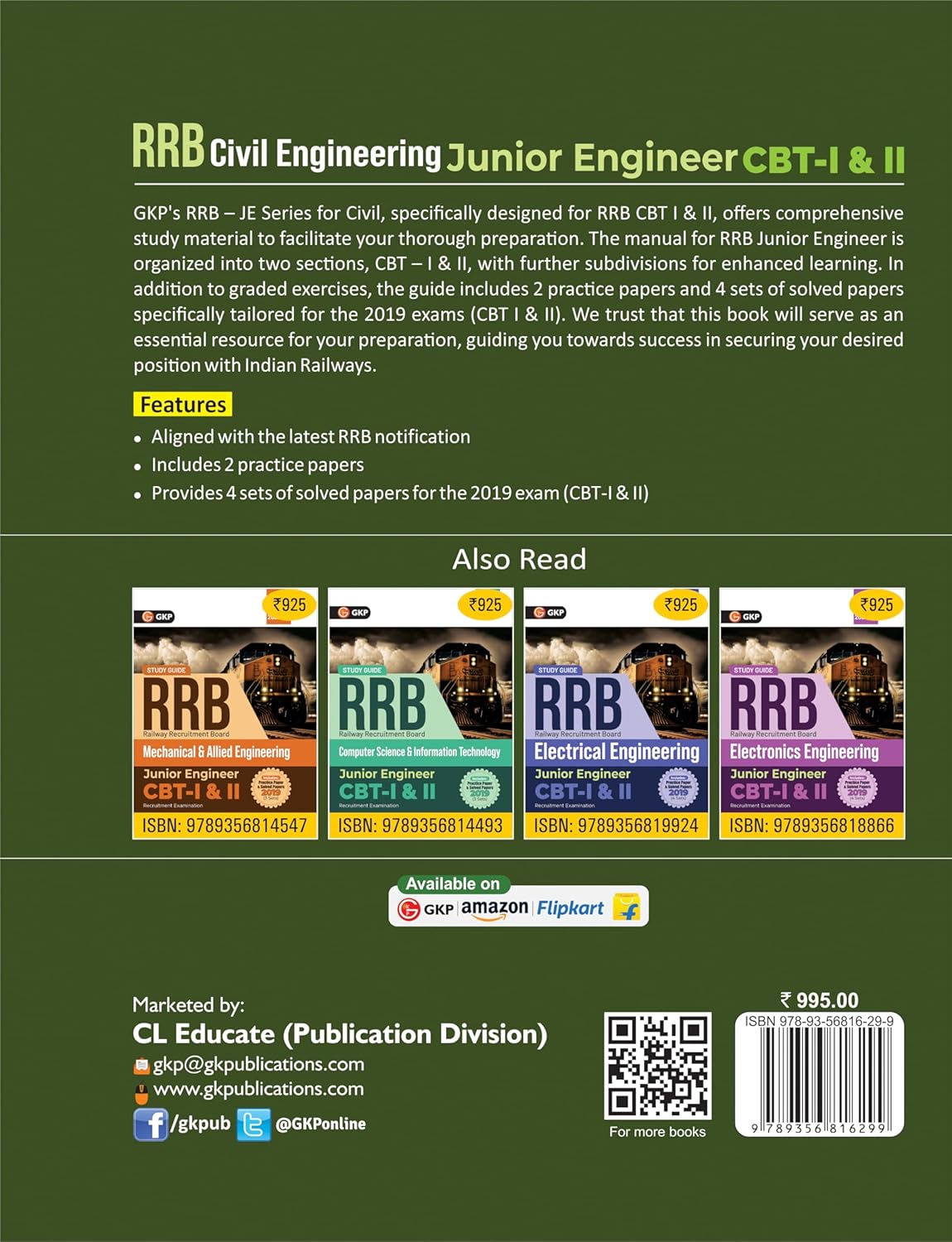 RRB-JE 2025: Civil Engineering Study Guide (CBT-1 & 2) | Includes 2 Practice Papers & 4 Sets of 2019 Solved Papers | RRB - Civil Junior Engineer Exam