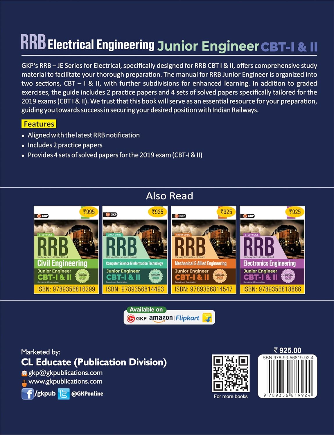 RRB-JE 2025: Electrical Engineering Study Guide (CBT-1 & 2) | Includes 2 Practice Papers & 4 Sets of 2019 Solved Papers | RRB - Electrical Junior Engineer Exam