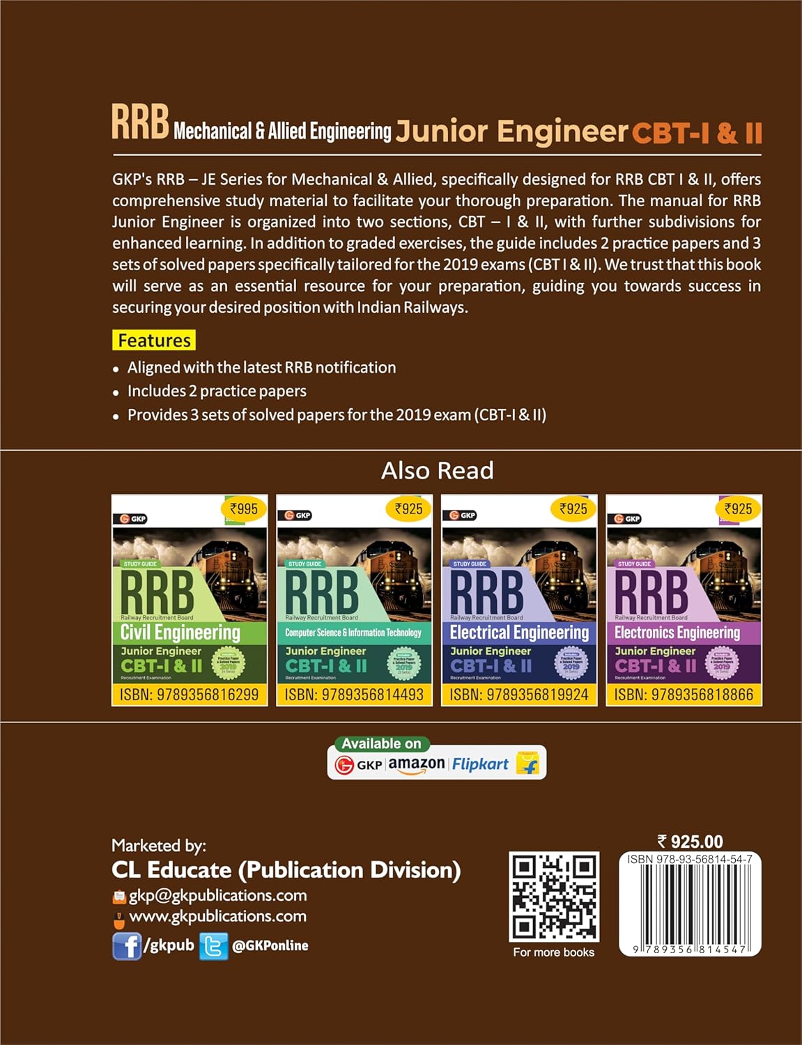 RRB-JE 2025: Mechanical & Allied Engineering Study Guide (CBT-1 & 2) | Includes 2 Practice Papers & 3 Sets of 2019 Solved Papers | RRB - Mechanical & Allied Junior Engineer Exam