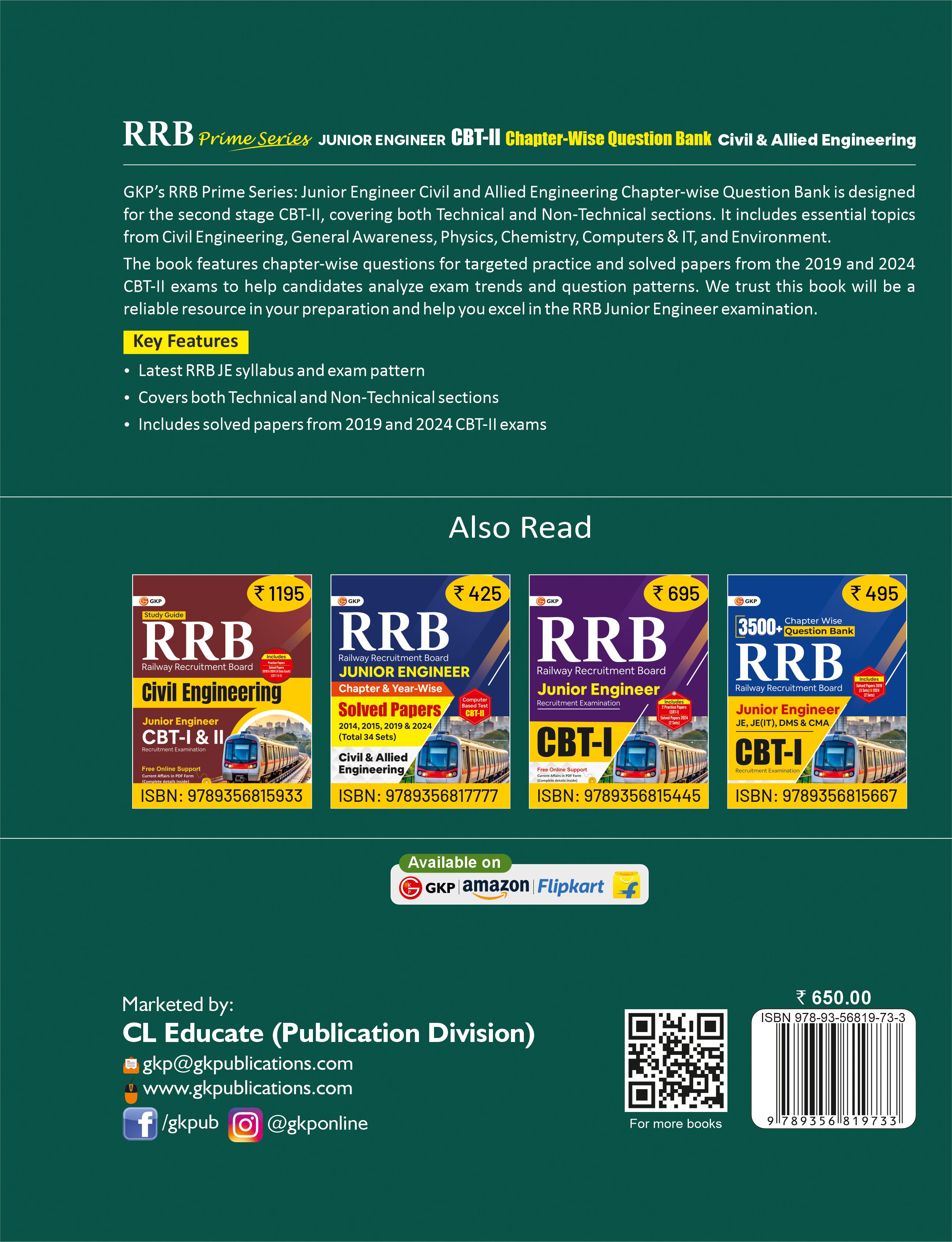 RRB JE 2025-26 : Prime Series : Junior Engineer CBT 2 - Chapterwise Question Bank - Civil & Allied Engineering