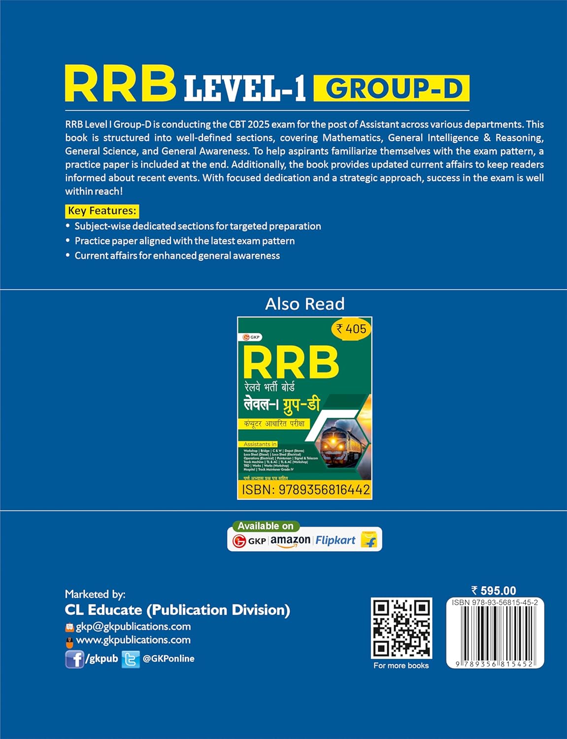 RRB 2025: Level-1 Group-D (CBT) Study Guide | Complete Study Material & Full Length Practice Questions Sets with Solved Papers | RRB Group-D Railway Exam