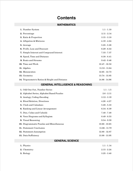 RRB JE 2026-27 : Junior Engineer CBT 1 3500+ Chapter-wise Question Bank – table of contents, page 1