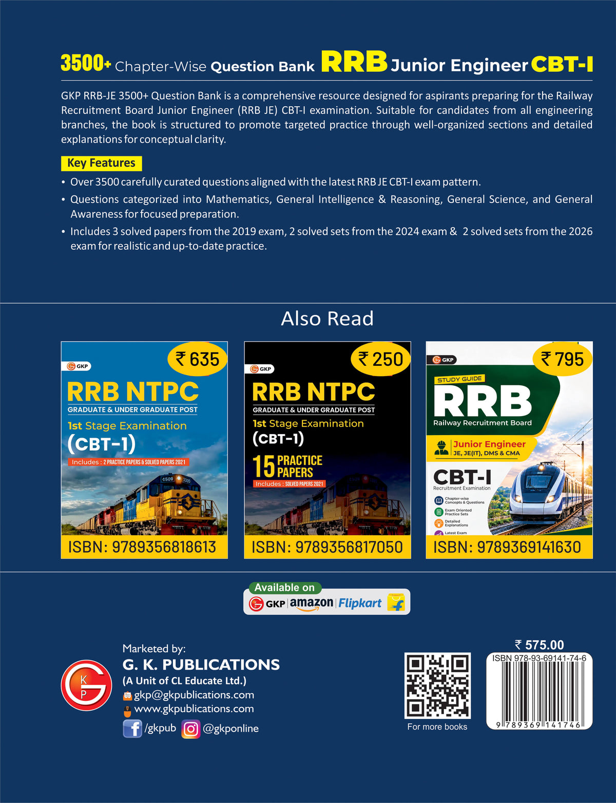 RRB JE 2026-27 : Junior Engineer CBT 1 3500+ Chapter-wise Question Bank – back cover