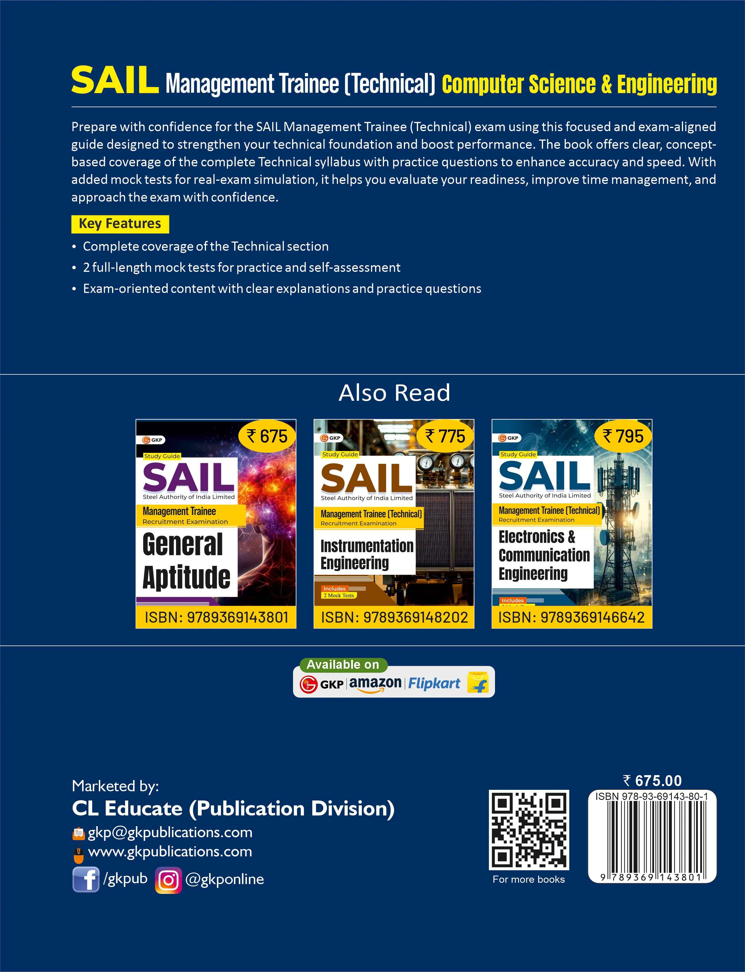 SAIL 2025-26 : Management Trainee (Technical) - Computer Science & Engineering| 2 Full-Length Mock Tests