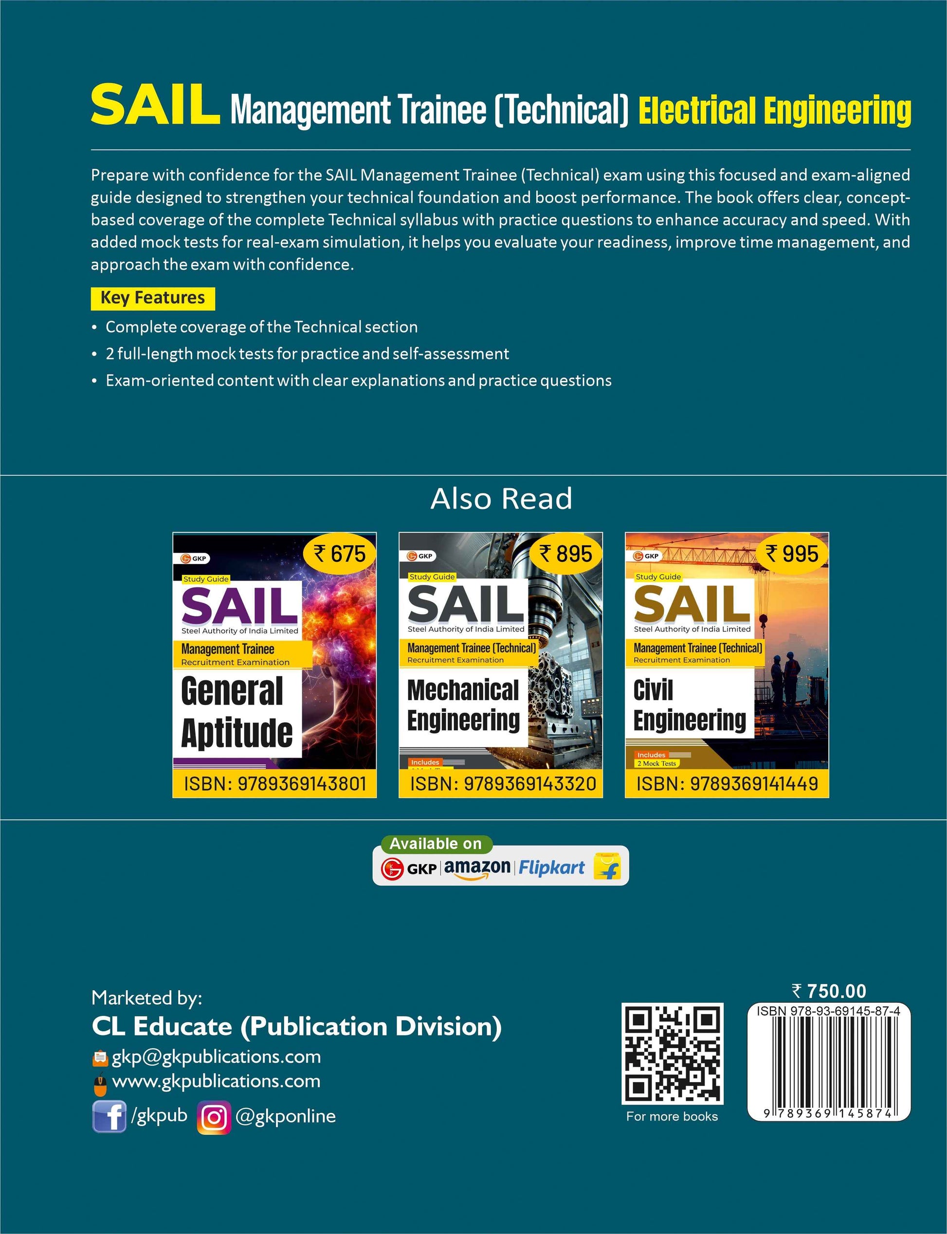 SAIL 2025-26 : Management Trainee (Technical) - Electrical Engineering| 2 Full-Length Mock Tests