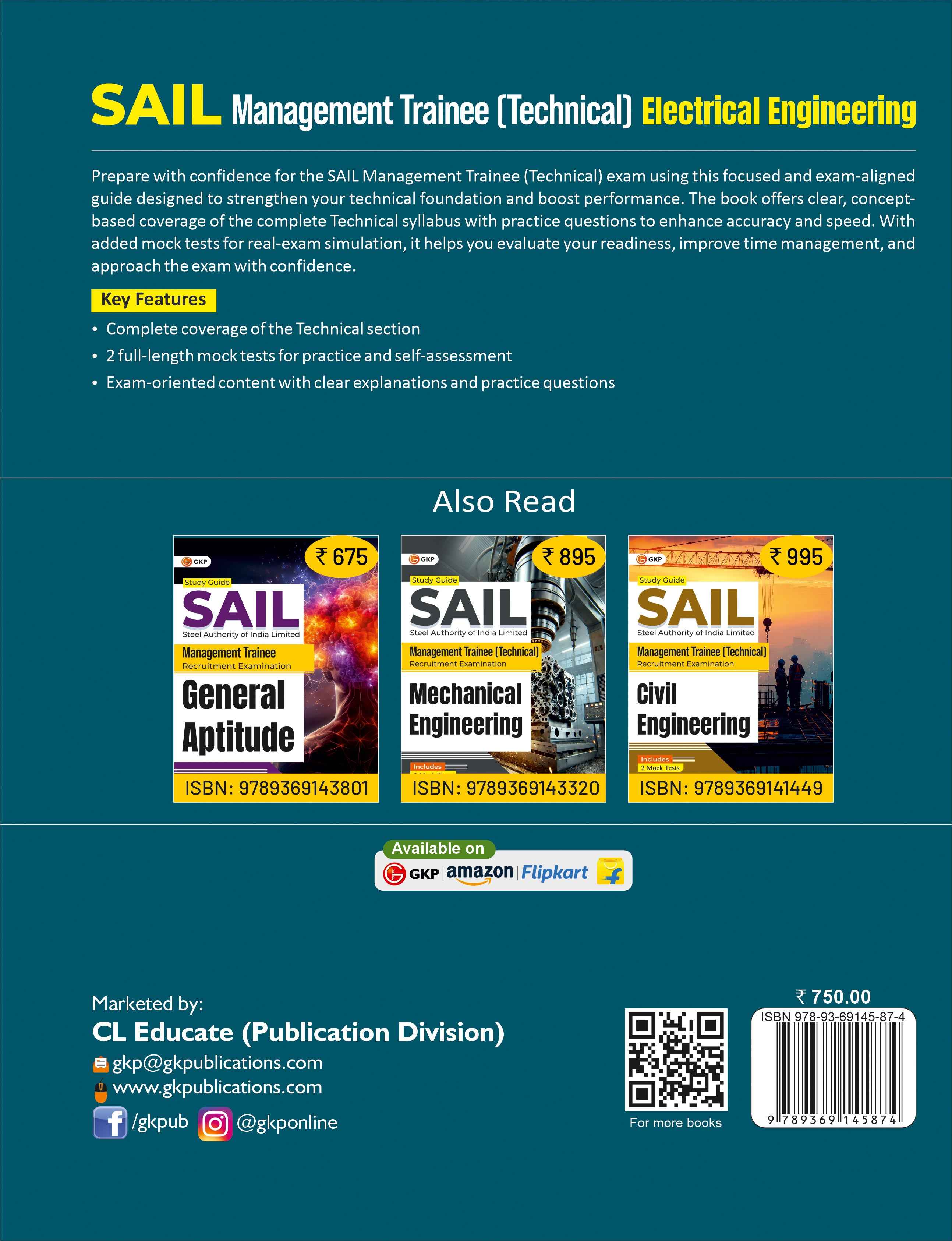 SAIL 2025-26 : Management Trainee (Technical) - Electrical Engineering| 2 Full-Length Mock Tests