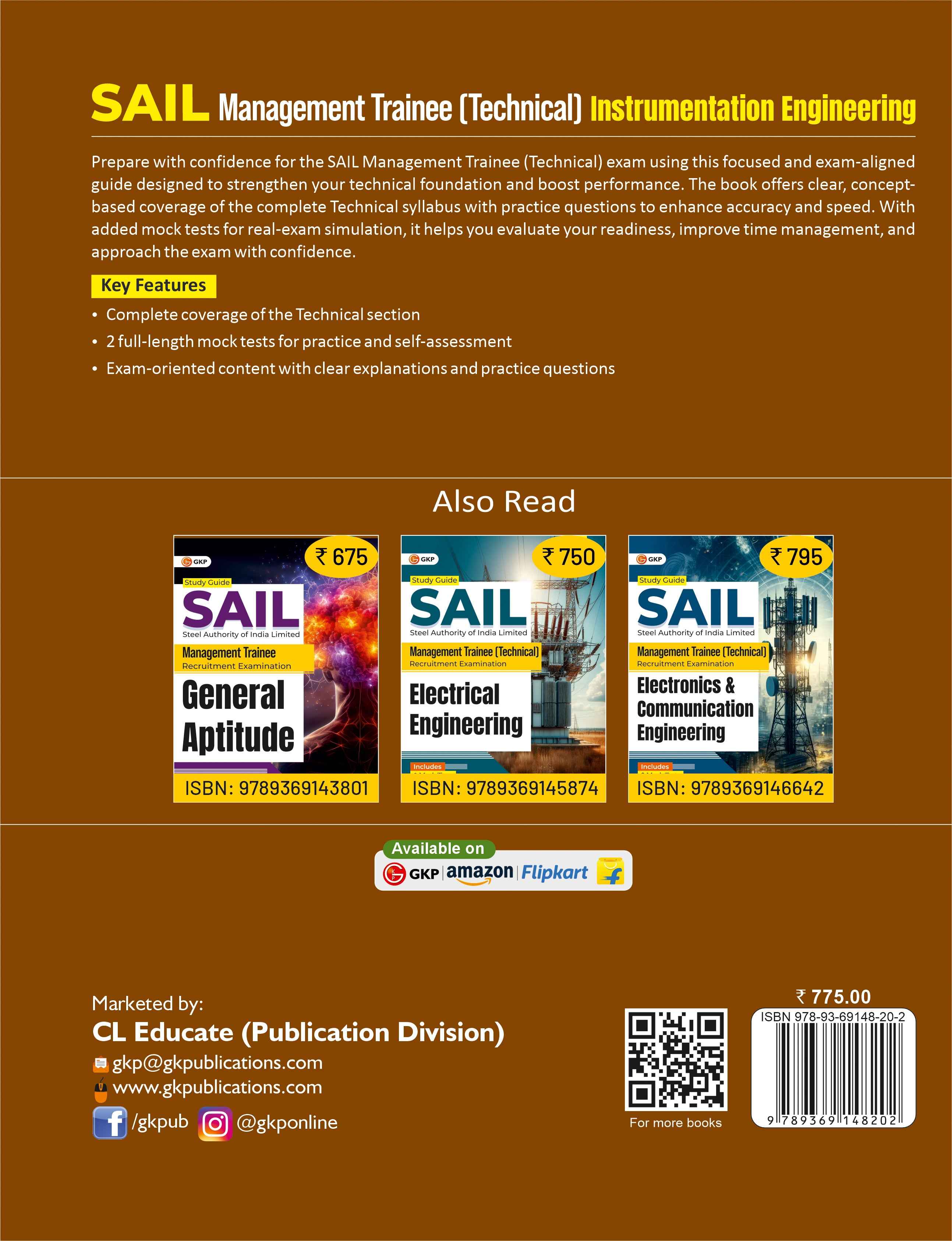 SAIL 2025-26 : Management Trainee (Technical) - Instrumentation Engineering| 2 Full-Length Mock Tests