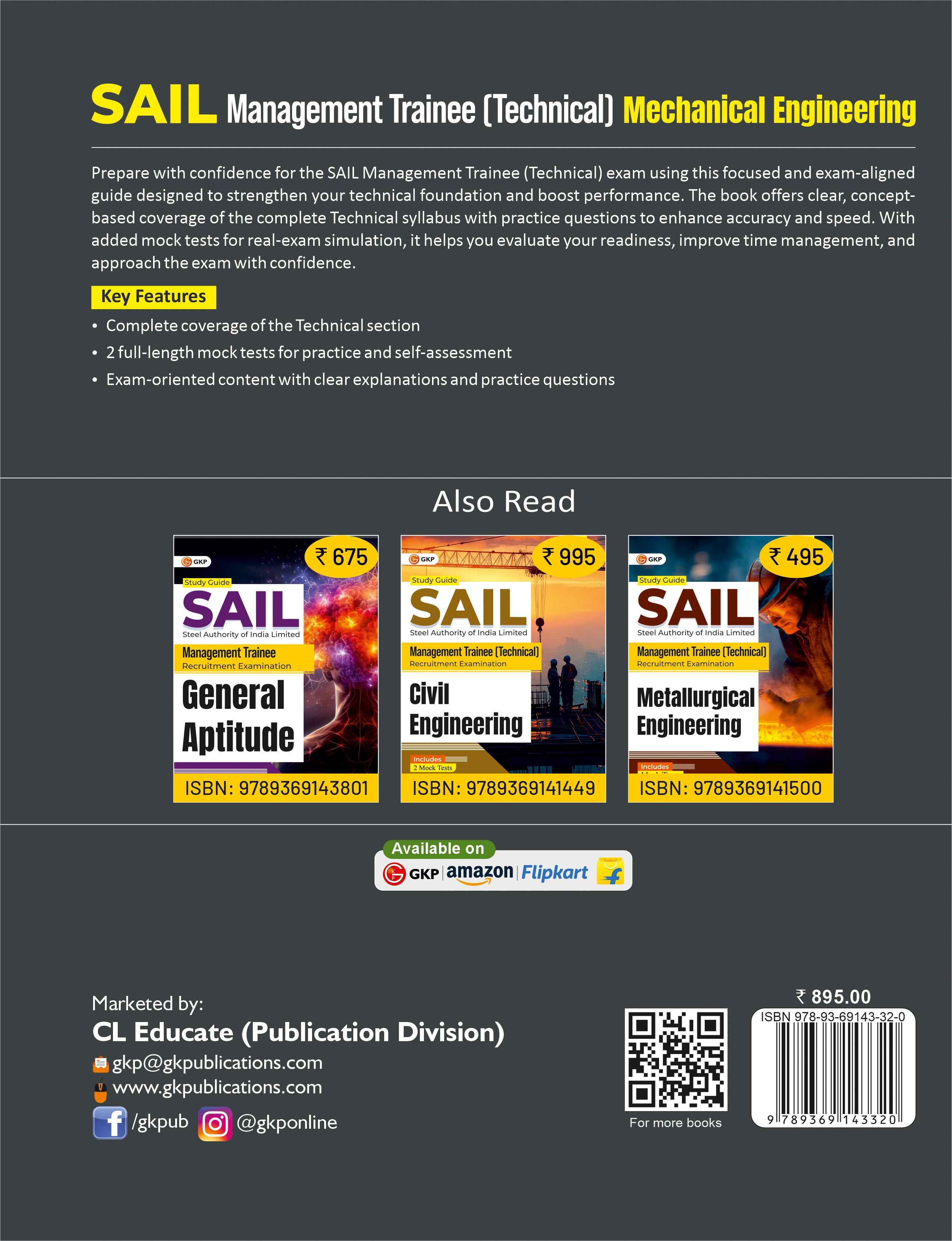 SAIL 2025-26 : Management Trainee (Technical) - Mechanical Engineering| 2 Full-Length Mock Tests