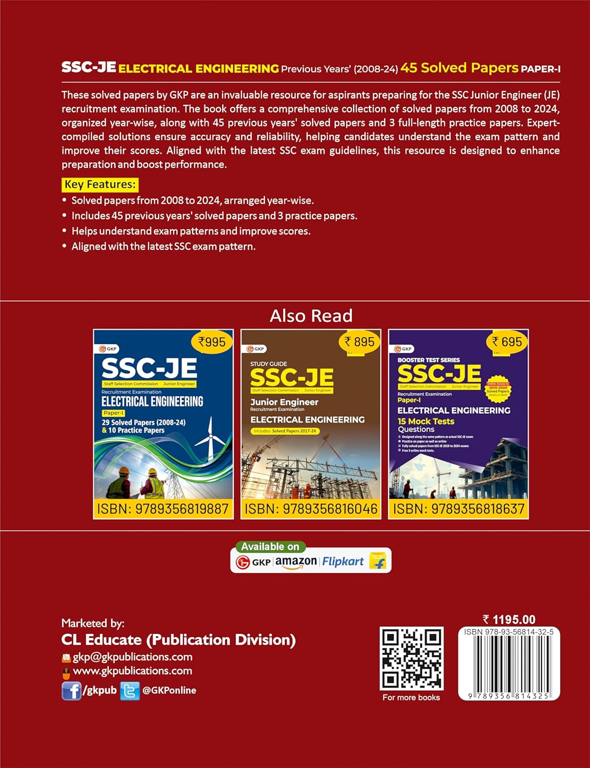 SSC-JE 2025-26: Electrical Engineering (Paper-1) - Previous Years (2008-24) 45 Solved Papers | Includes 3 Full-Length Practice Papers | SSC - Electrical Junior Engineer Exam