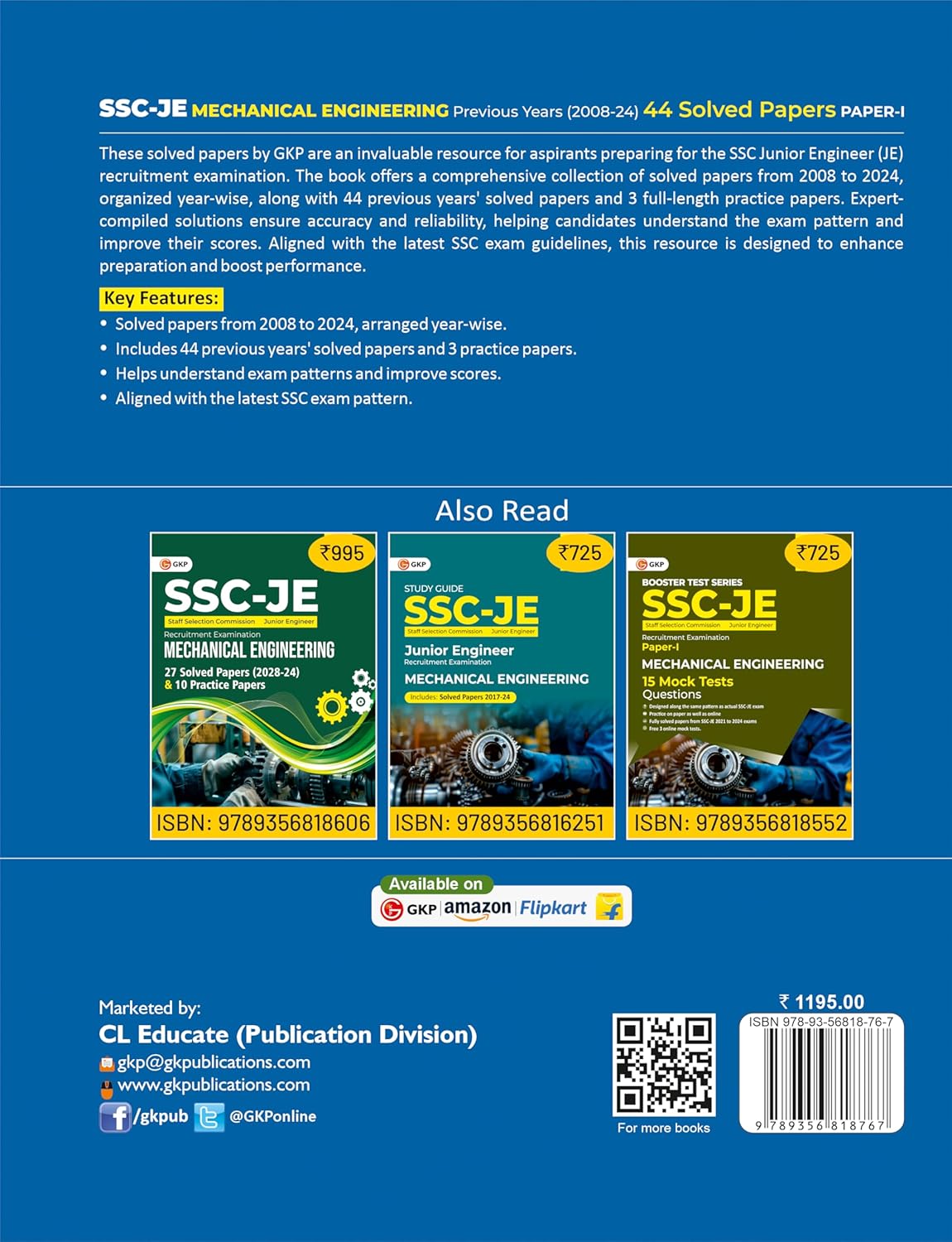 SSC-JE 2025-26: Mechanical Engineering (Paper-1) - Previous Years (2008-24) 44 Solved Papers | Includes 3 Full-Length Practice Papers | SSC - Mechanical Junior Engineer Exam