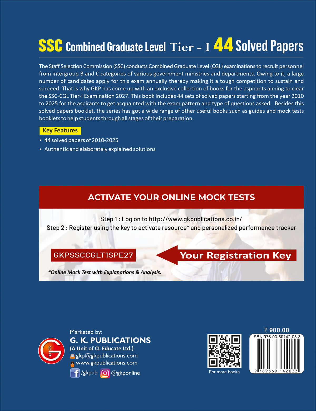 SSC-CGL 2027 : Tier 1 - 44 Solved Papers – back cover