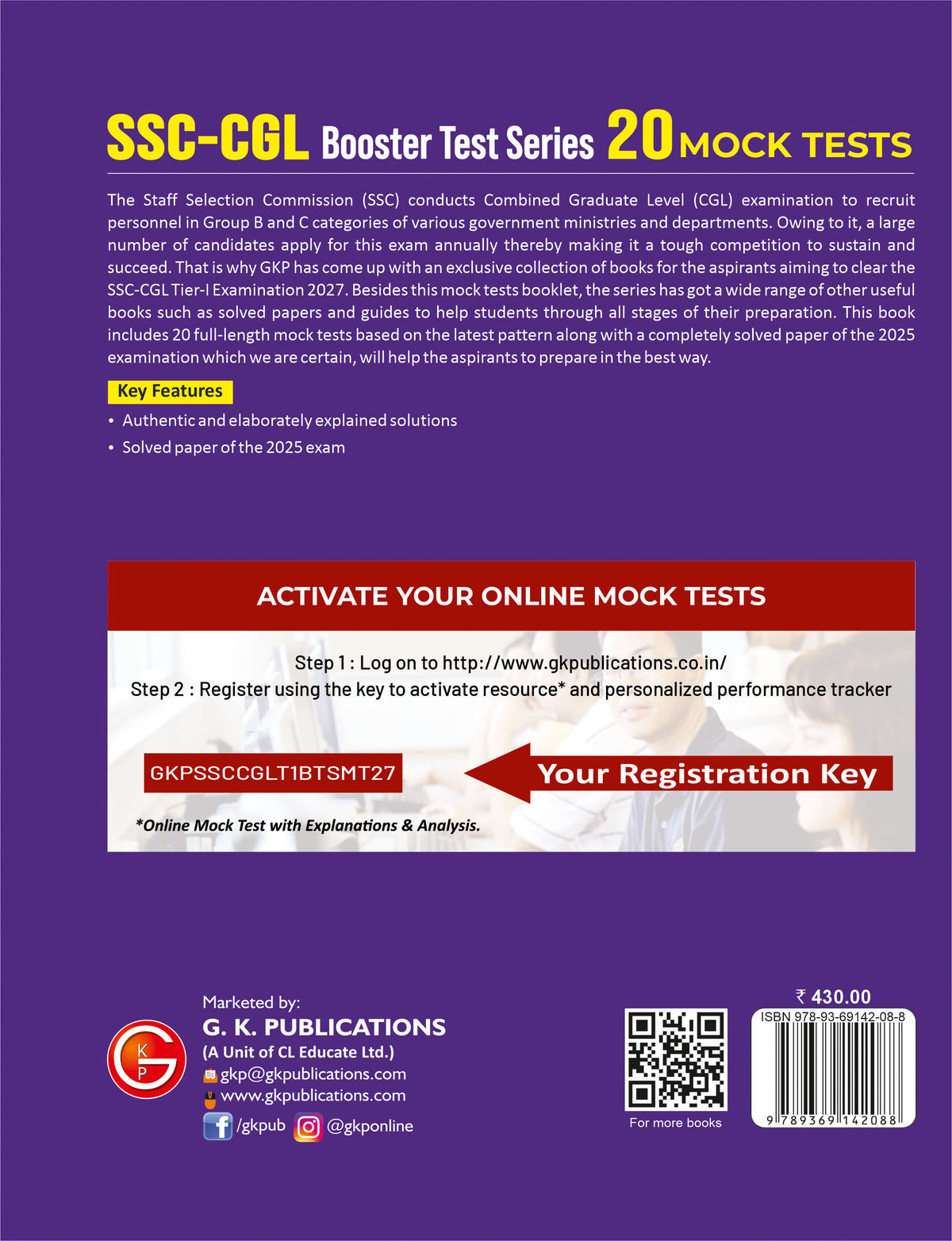 SSC-CGL 2027 : Tier 1 Booster Test Series – back cover