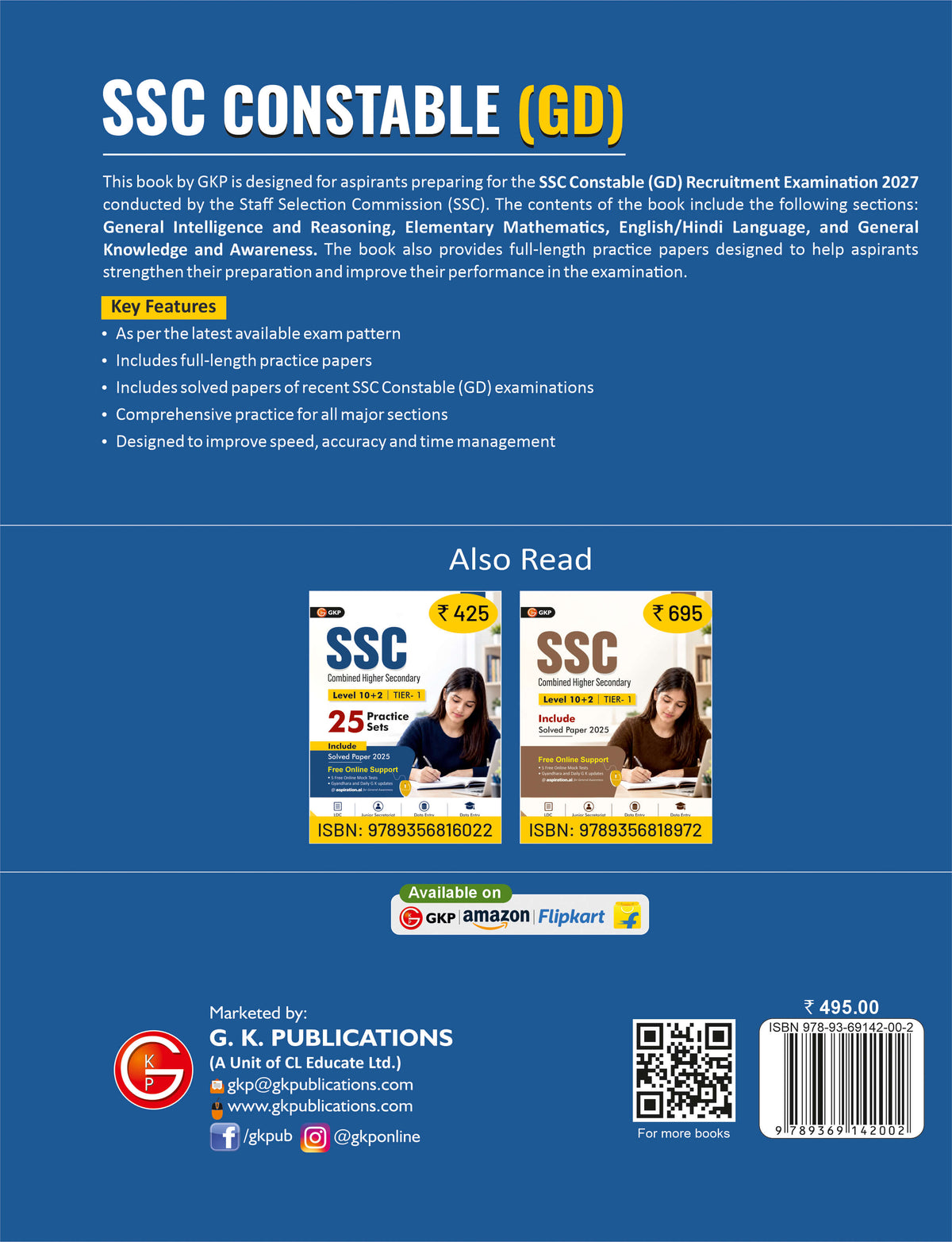 SSC-GD 2027 : Constable (General Duty) Study Guide – back cover