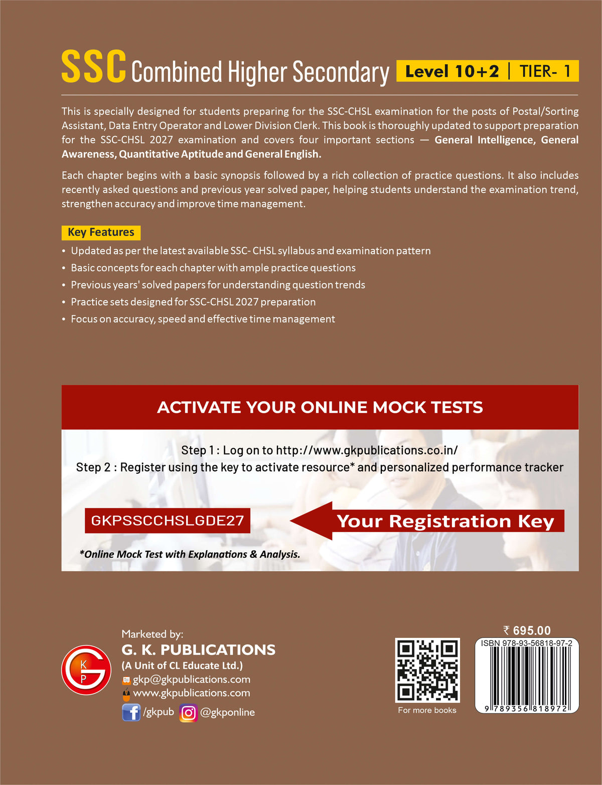 SSC-CHSL 2027 : (10+2) Tier 1 Study Guide – back cover
