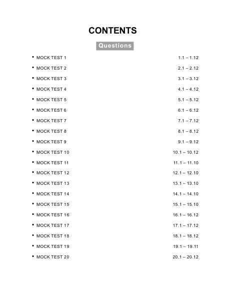 SSC-CGL 2027 : Tier 1 Booster Test Series – table of contents, page 1