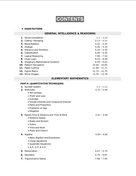 SSC-GD 2027 : Constable (General Duty) Study Guide – table of contents, page 1