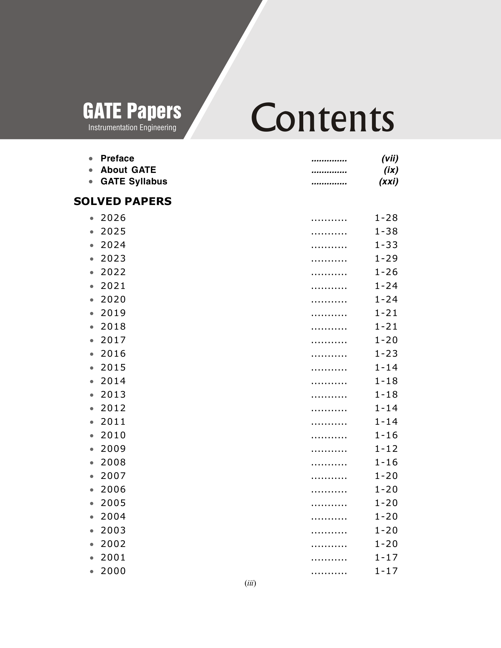 GATE 2027 : Instrumentation Engineering - Solved Papers 2000-2026