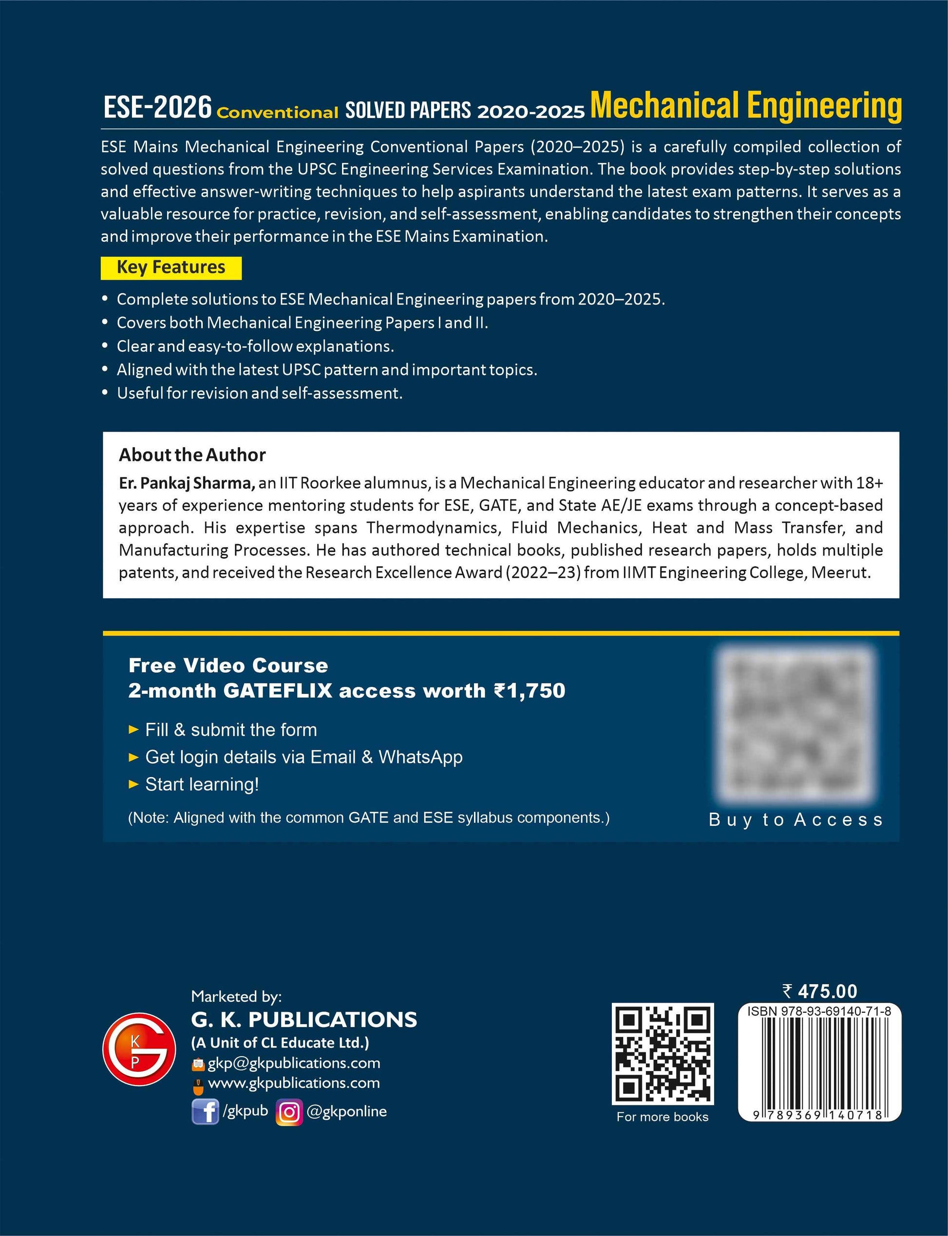 UPSC ESE 2026 : Mechanical Engineering Conventional Paper I & II - Solved Papers 2020-2025