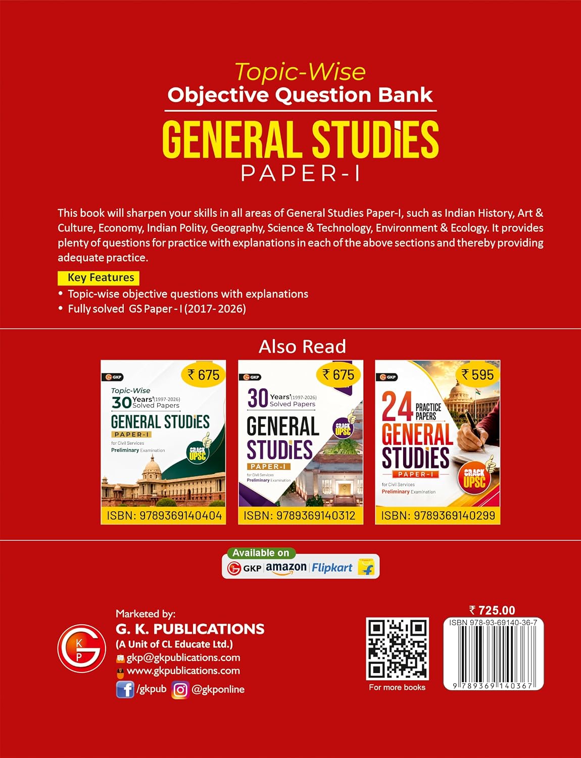 UPSC 2027: General Studies(GS) Paper-1 - Topic-wise Objective Question Bank | 10 Years Solved Papers (2017-2026) | For Civil Services Prelims Examination | UPSC-GS Prep Series