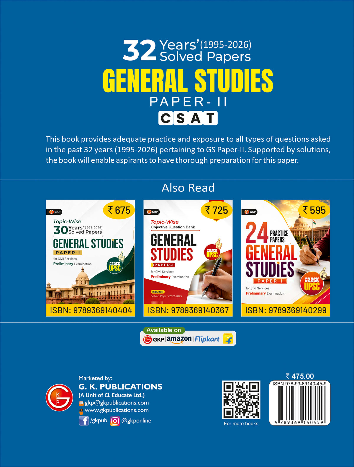 UPSC 2027: General Studies (GS) CSAT Paper-2 - 32 Years Solved Papers (1995-2026) by Gautam Puri | Special Section for Reasoning & Maths PYQ for GS Paper-2 | Civil Services Prelims GS Paper Prep