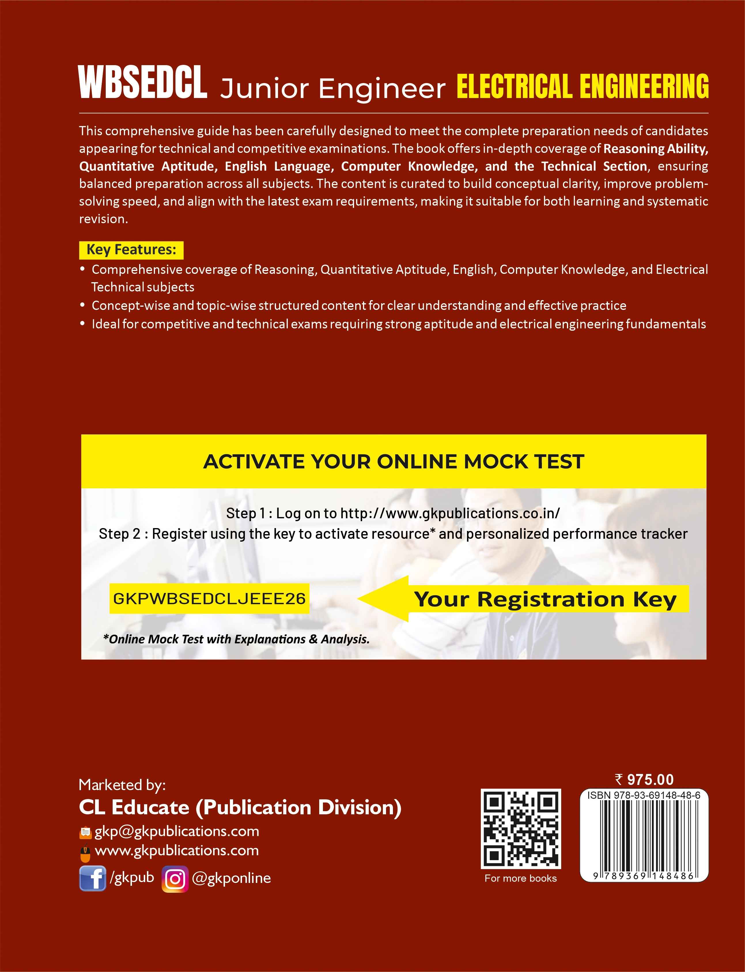 WBSEDCL JE Electrical Engineering|Reasoning Ability, Quantitative Aptitude, English Language, Computer Knowledge, and the Technical Section