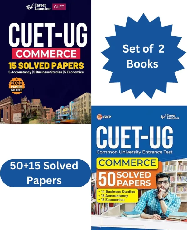 Career Launcher CUET UG 23-24 Commerce| Set of 65 Previous Years Solved Papers from 2022 to 23| 23 Accountancy/ 19 Business Studies/ 23 Economics (2 books)
