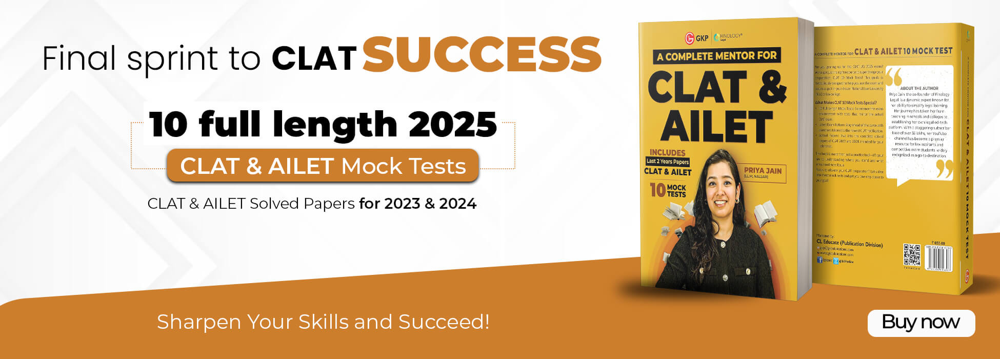 2025 CLAT AILET 10 Mock Tests Solved Papers